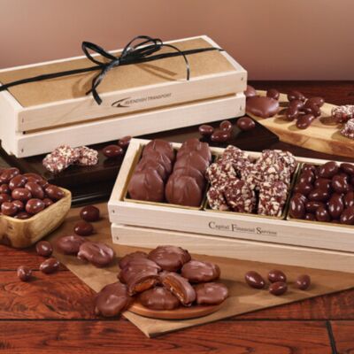 Chocolate Favorites in Wooden Crate - Large Gift Boxes Thumbnail